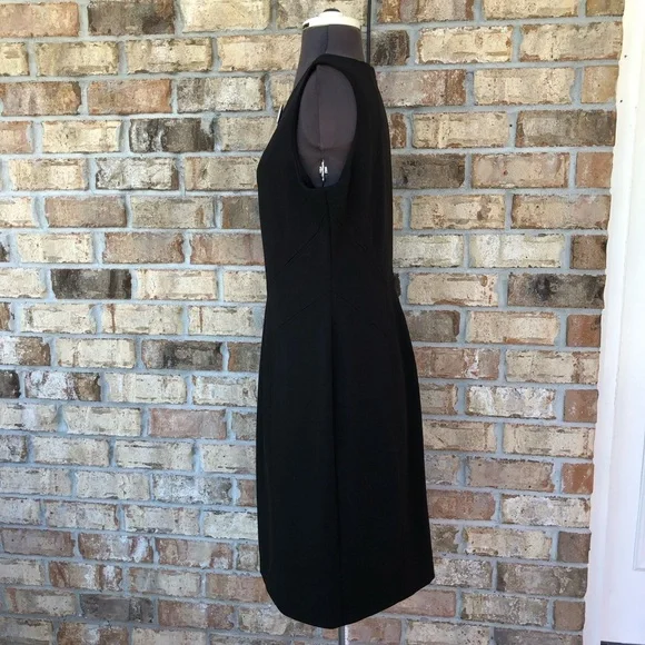 Ivanka Trump Toggle-neck Ponte Sheath Sleeveless Dress Black Size 12 - Picture 6 of 14